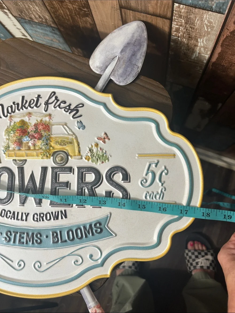 Market Fresh Flowers metal Wall Sign hippie bus